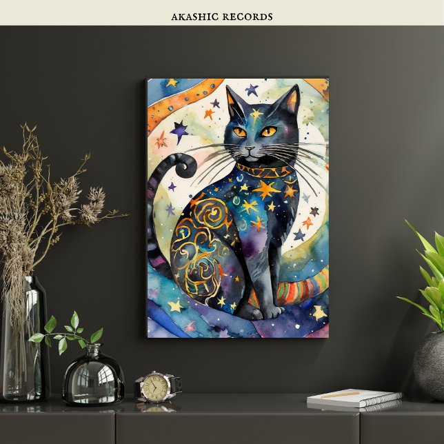 Kosmisvart kattkonst Celestial Cat Magic Spirit Poster (Skapare uppladdad)