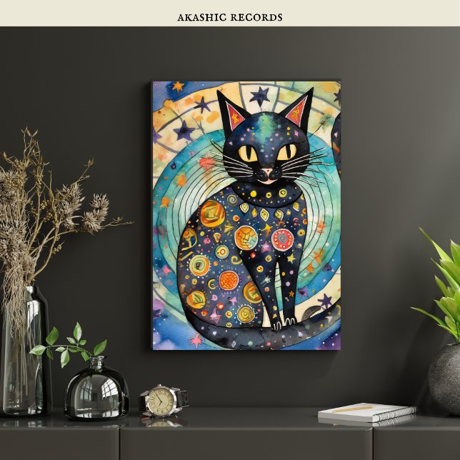 Kosmisvart kattkonst Celestial Cat Magic Spirit Poster (Skapare uppladdad)