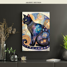 Kosmisvart kattkonst Celestial Cat Magic Spirit