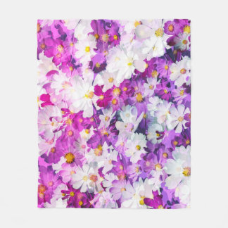 Kosmoblommor: blommigtens rosa lila - bakgrund fleecefilt