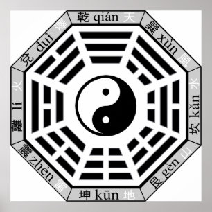 Kosmologi för Taoist för BaGua åtta symboler Poster