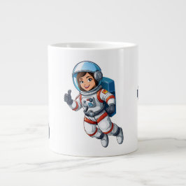 Kosmonaut svävande i rymden jumbo mugg