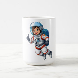 Kosmonaut svävande i rymden kaffemugg