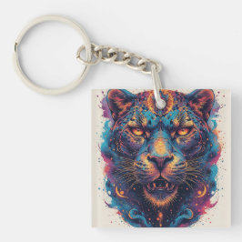 Kosmonisk Leopard Porträtt Med Mystisk Effekt