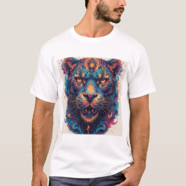Kosmonisk Leopard Porträtt Med Mystisk Effekt T Shirt