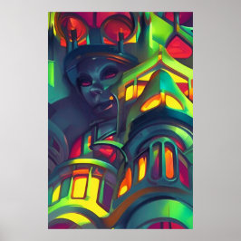 Kosmopolis Curiosity av Wombott Poster