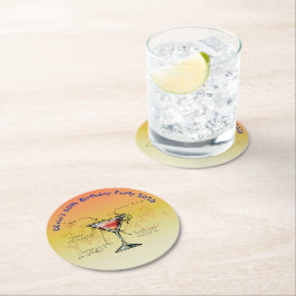 Kosmopolitan Födelsedagsfest Underlägg Papper Rund