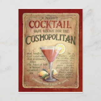 kosmopolitansk cocktailrecept vykort