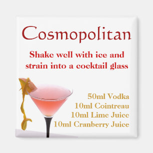 Kosmopolitisk coctailreceptmagnet magnet