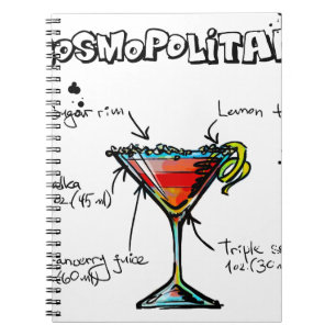 Kosmopolitiskt coctailrecept anteckningsbok