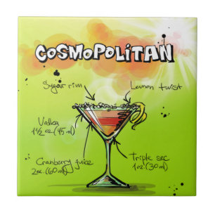 Kosmopolitiskt recept - coctailgåva kakelplatta