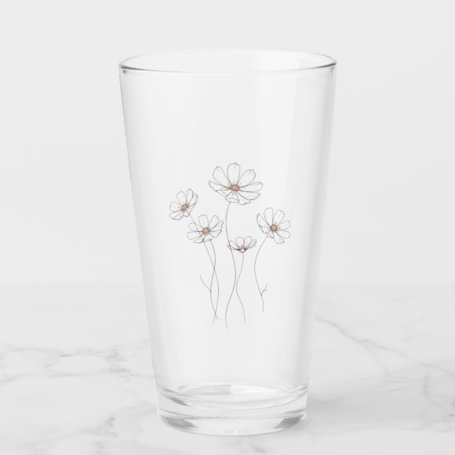 kosmos blomsterdesign - minimalistisk fin linje  glaskopp (Framsida)