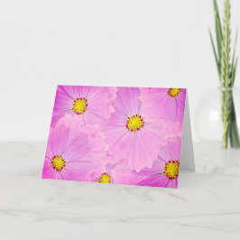 Kosmos Flower Folthday Card Tack Kort