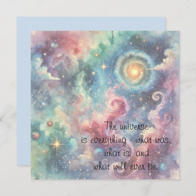 Kosmos och citat anteckningskort (Fram/baksida)