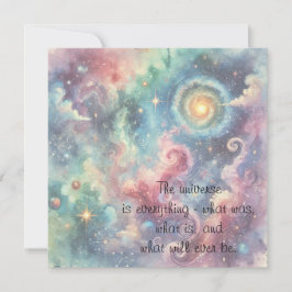 Kosmos och citat anteckningskort