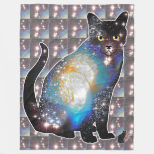 Kosmos rymd i Cat Fleece Blanket
