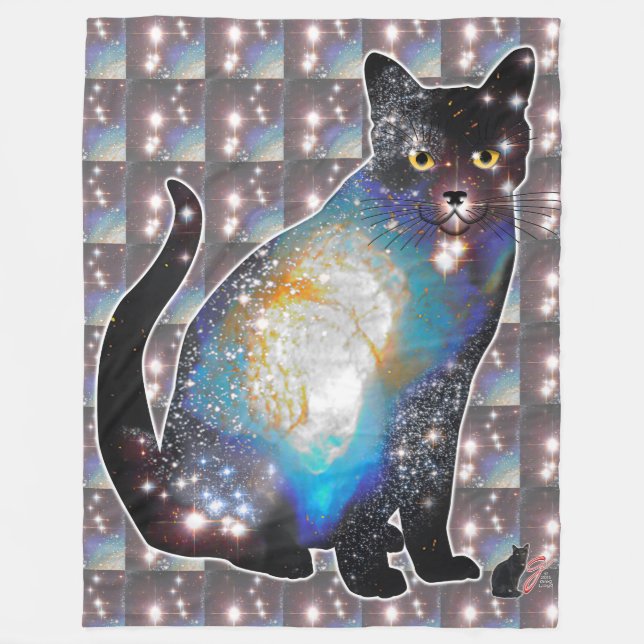 Kosmos rymd i Cat Fleece Blanket (Framsidan)