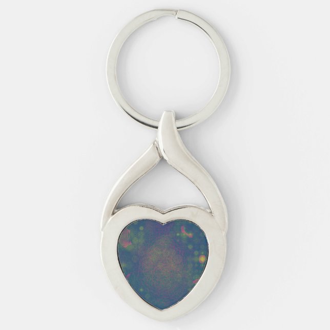 Kosmos Twisted Heart Silverfärgad Nyckelring (Framsidan)
