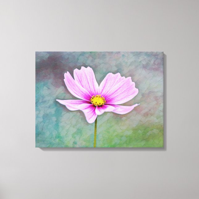 Kosmosblomma i rosa fotografisk konst canvastryck (Framsida)