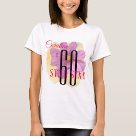Kosmosblommagult målar stänk 60 & stilla sexigt t shirt