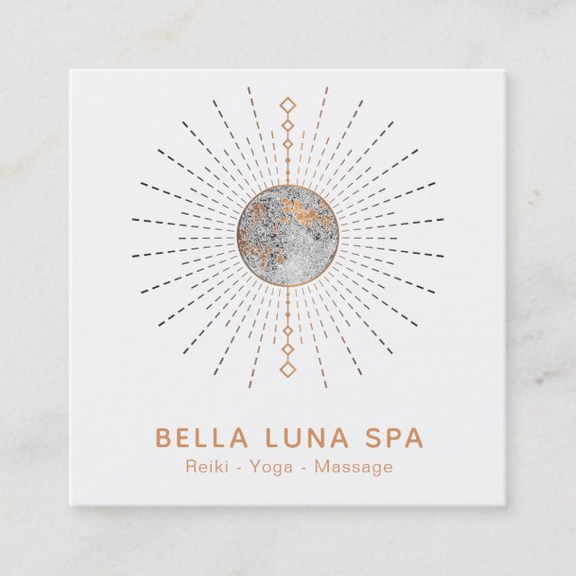 *~*kosmosenergi Rays den Lunar måneshamanen Fyrkantigt Visitkort (Framsida)