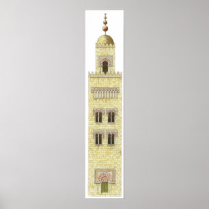 Kosmoskén i Cordoba Spanien. 1900-talets minaret. Poster