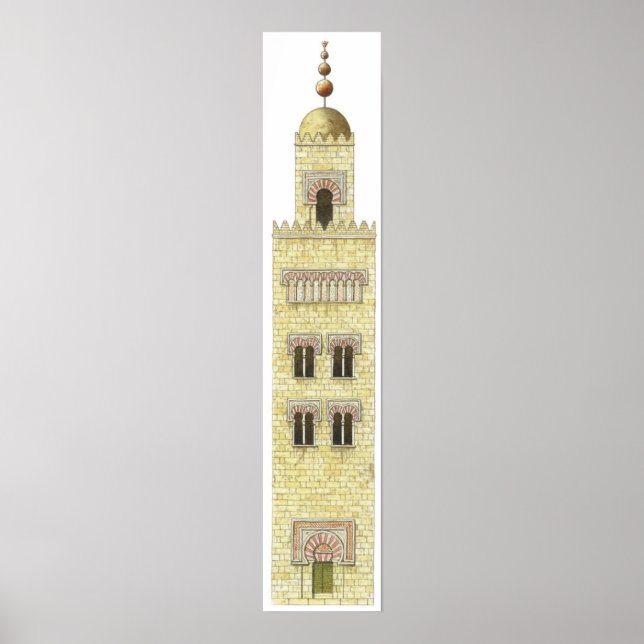 Kosmoskén i Cordoba Spanien. 1900-talets minaret. Poster (Framsidan)