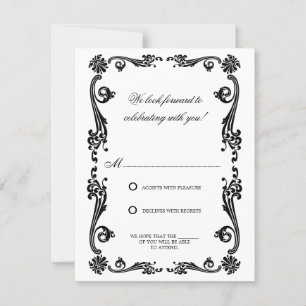Kosmpolitisk Flourish och Virvlar RSVP Inbjudningar