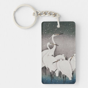 Koson Egrets i snö: Vintage japanska