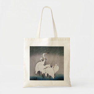 Koson Egrets i snön: Vintage japanska Tygkasse