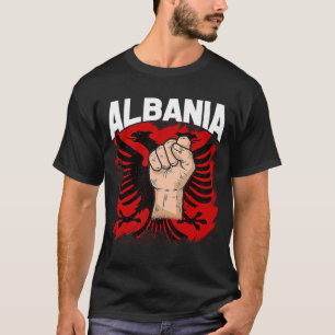 Kosovo Albanien Tirana Flagga Dubbla Eagle T Shirt
