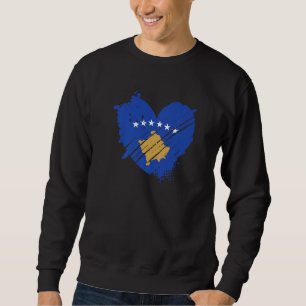 Kosovo Flag Jag älskar Kosovo Det är i mitt DNA f Lång Ärmad Tröja