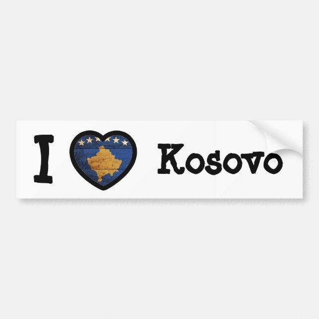 Kosovo Flagga Bildekal (Framsidan)