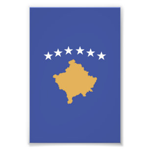 Kosovo flagga fototryck