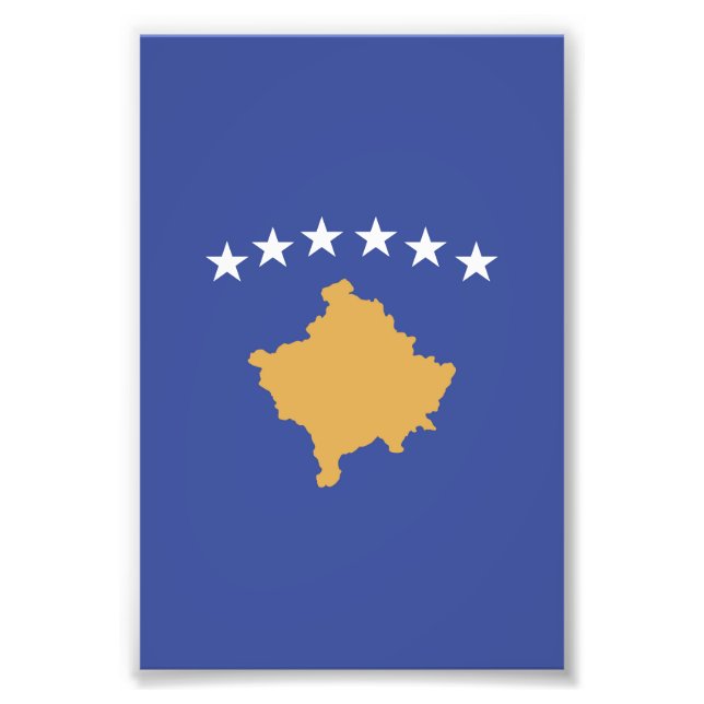 Kosovo flagga fototryck (Framsidan)