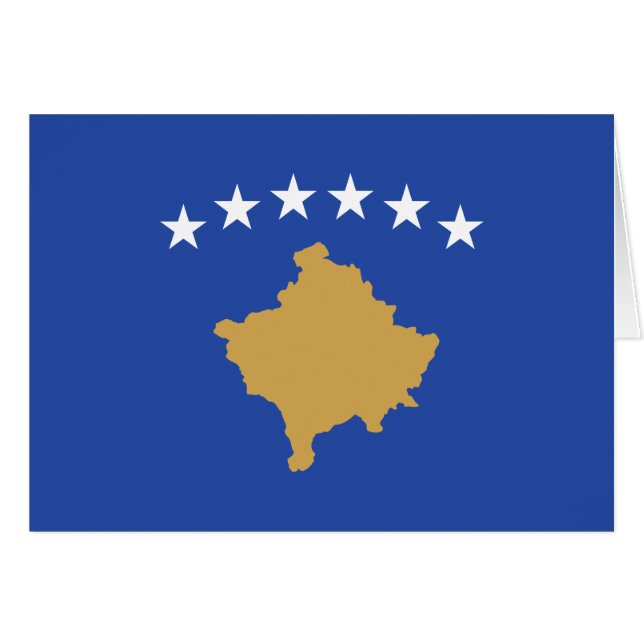 Kosovo Flagga Hälsningskort (Framsidan Horizontal)