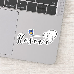 Kosovo Flagga Heart, I Kärlek Kosovo, Kosovo, Koso Klistermärken