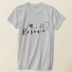 Kosovo Flagga Heart, I Kärlek Kosovo, Kosovo T Shirt