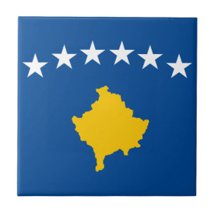 Kosovo flagga kakelplatta