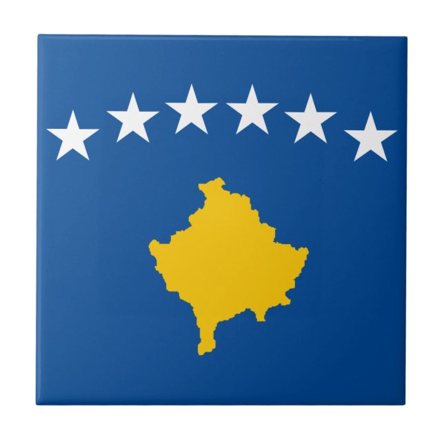 Kosovo flagga kakelplatta (Framsidan)