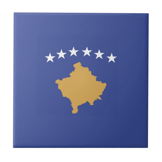Kosovo flagga kakelplatta (Framsidan)