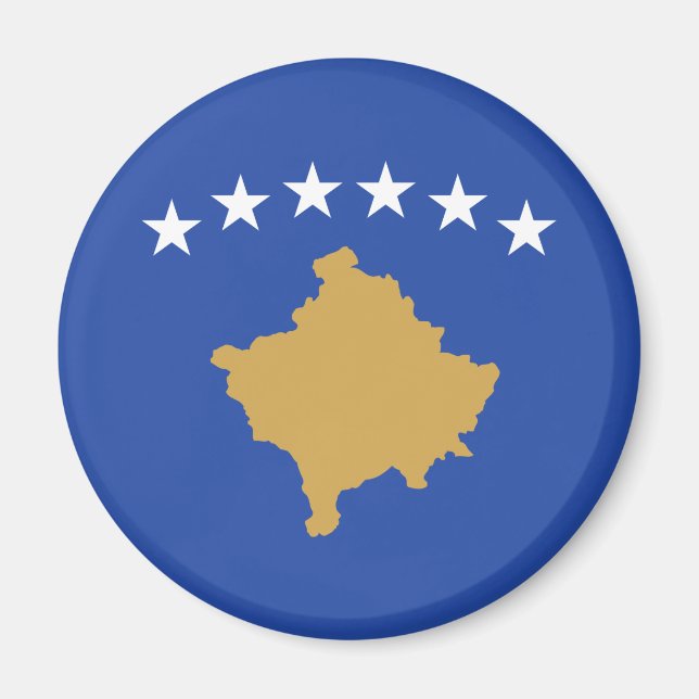 Kosovo Flagga Magnet (Framsidan)