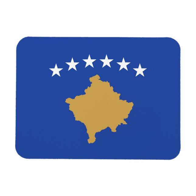 Kosovo Flagga Magnet (Horisontell)