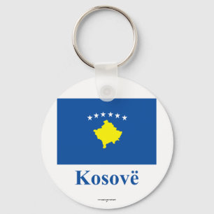 Kosovo Flagga med Namn på albanska Nyckelring