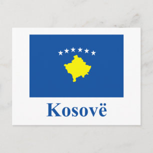 Kosovo Flagga med Namn på albanska Vykort