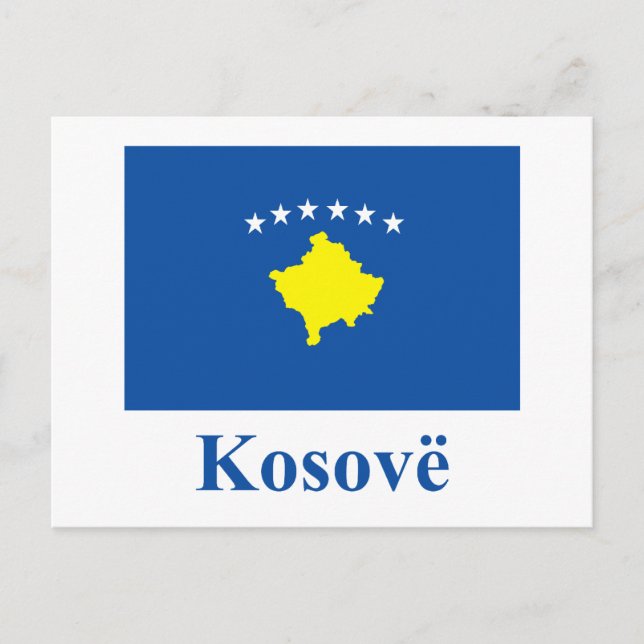 Kosovo Flagga med Namn på albanska Vykort (Framsida)