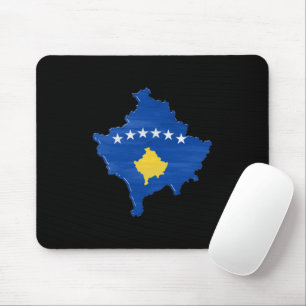 Kosovo flagga och karta musmatta