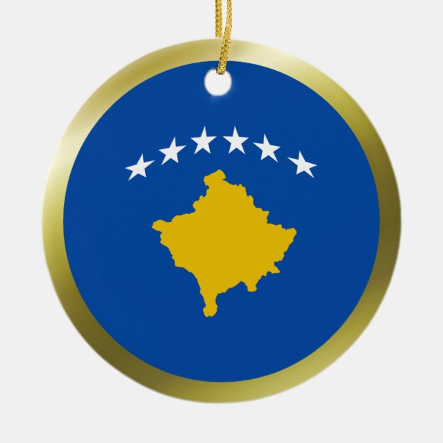 Kosovo Flagga Ornament (Framsidan)