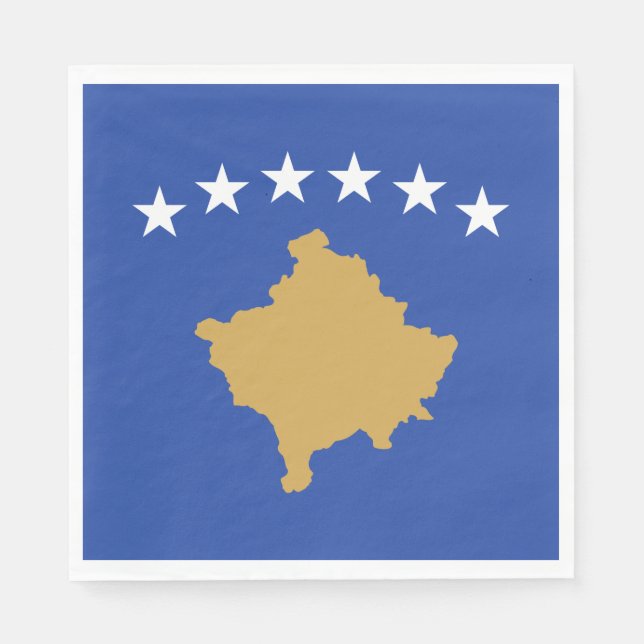 Kosovo Flagga Pappersservett (Framsidan)