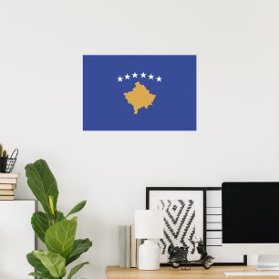 Kosovo flagga poster